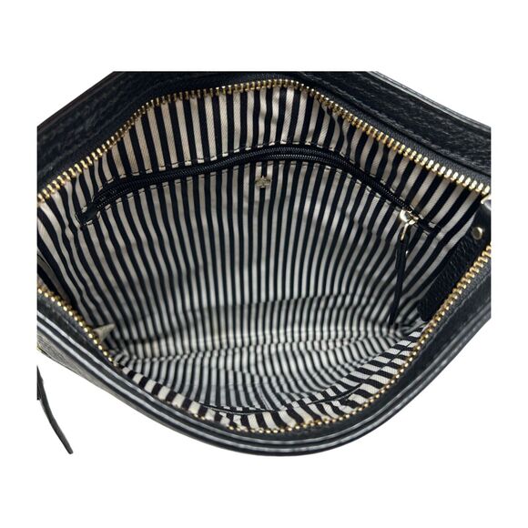 Kate Spade Black Purse Leather Crossbody Jackson Street Melisse Chain Striped - Picture 12 of 16